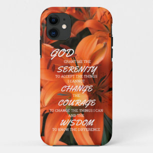 Serenity Prayer Orange Floral Photography Case-Mate iPhone Case