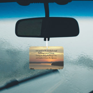 Serenity Prayer Orange Seascape Sunset Car Air Freshener