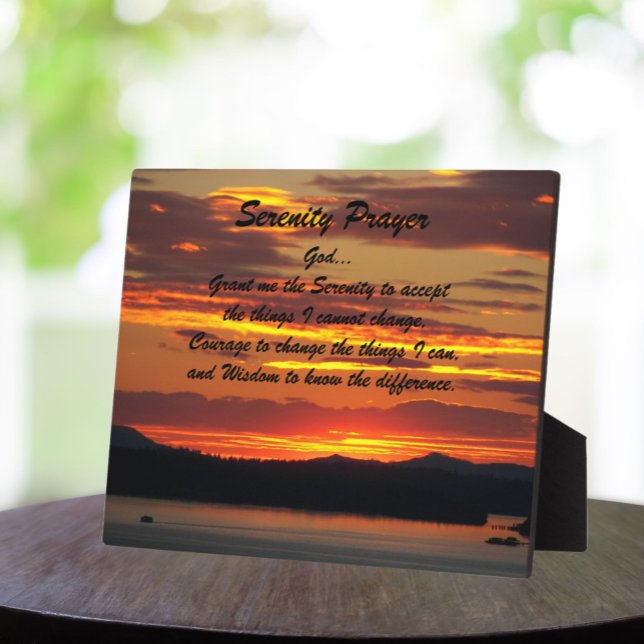 Serenity Prayer Orange Sunset Landscape Plaque (In Situ)