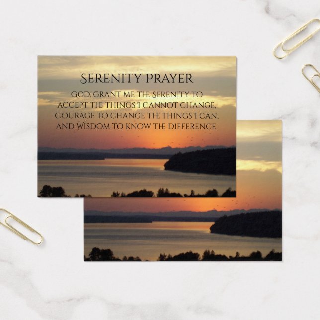 Serenity Prayer Orange Sunset Profile Card (Office)