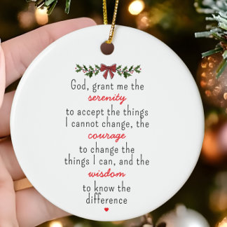 Serenity Prayer Personalised Christmas Ceramic Tree Decoration
