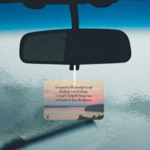 Serenity Prayer Pink Seascape Sunset Car Air Freshener