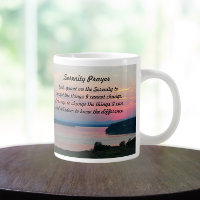Serenity Prayer Pink Seascape Sunset