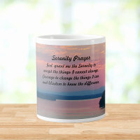 Serenity Prayer Pink Seascape Sunset