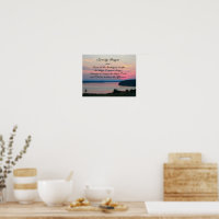 Serenity Prayer Pink Seascape Sunset