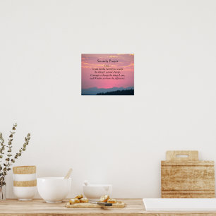 Serenity Prayer Pink Sunset Photographic Poster