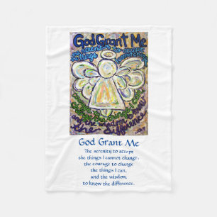 Serenity Prayer Poem Angel Custom Fleece Blankets