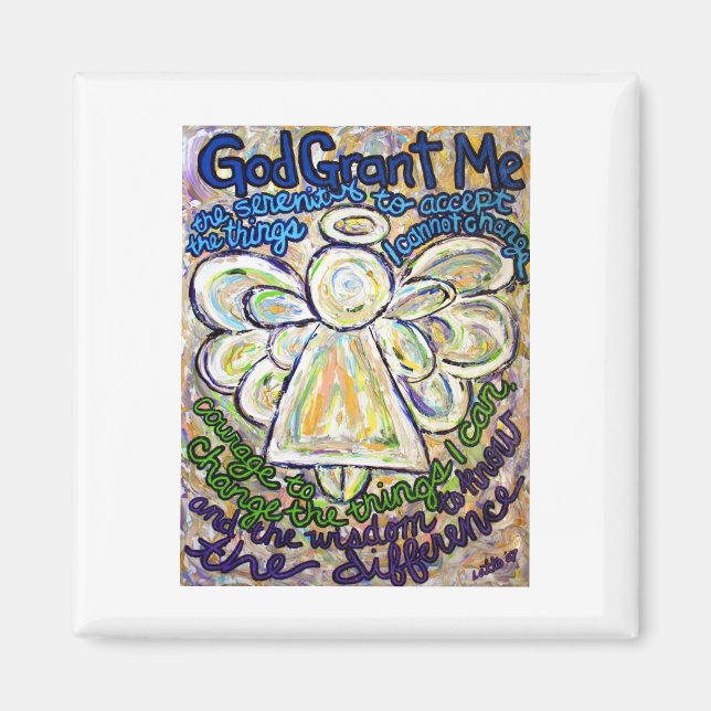 Serenity Prayer Poem Angel Custom Fridge Magnets (Front)