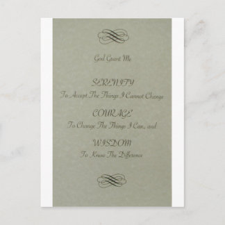 Serenity Prayer Poem Postcard