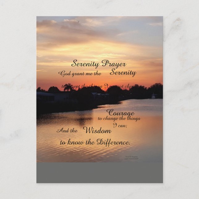 SERENITY PRAYER POSTCARD (Front)