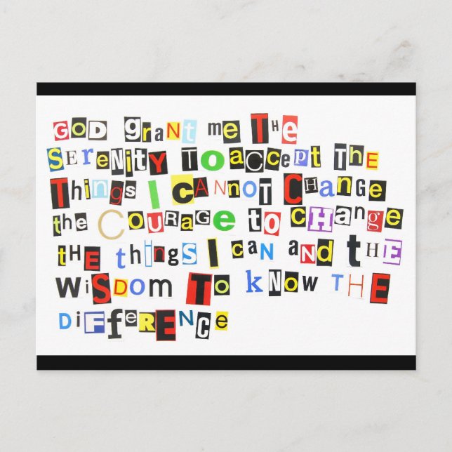 Serenity Prayer Postcard (Front)