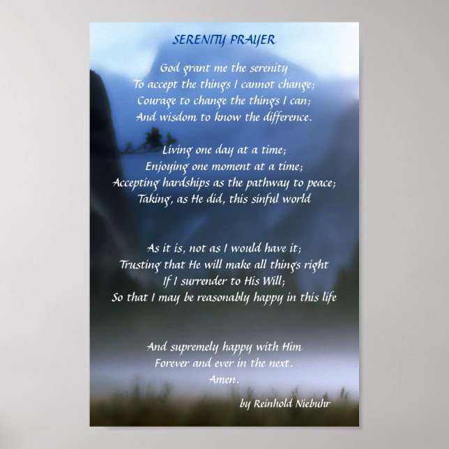 Serenity Prayer Poster (Front)