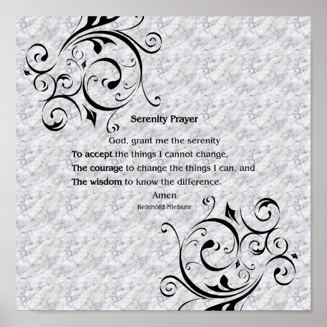 Serenity Prayer Poster (Front)