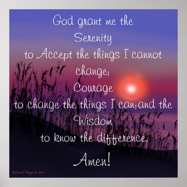 Serenity Prayer Poster (Front)