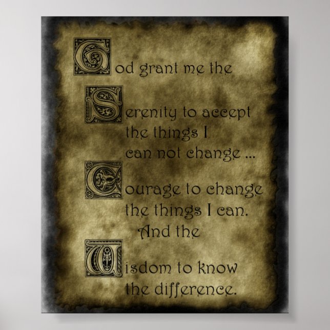 Serenity Prayer Poster (Front)