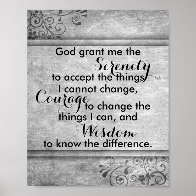 Serenity prayer poster quote vintage style (Front)
