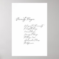 Serenity prayer poster, religious print, modern