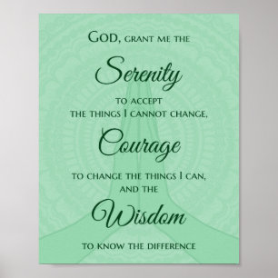 Serenity Prayer Print - Shades of Green