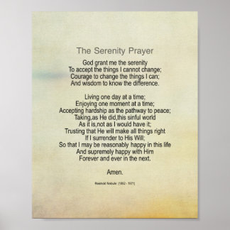 Serenity Prayer Quote Vintage Style  Poster