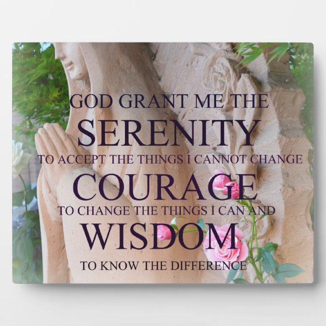 Serenity Prayer Roses Photo Plaque (Front)