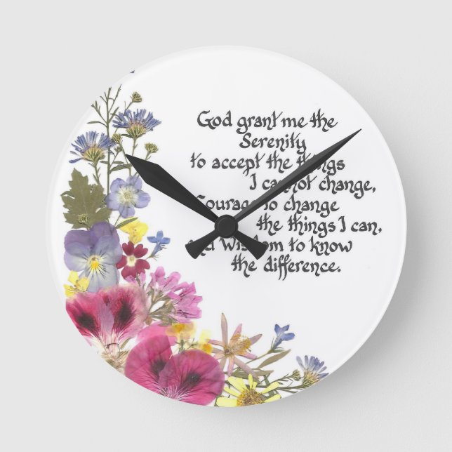 Serenity Prayer Round Clock (Front)