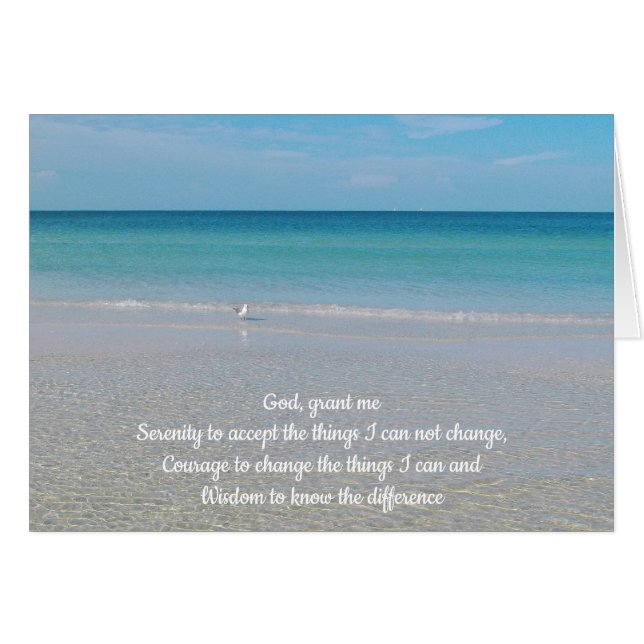 Serenity Prayer Sea Gull an the Beach (Front Horizontal)