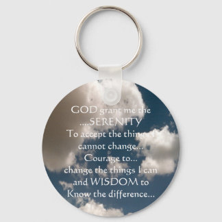 Serenity Prayer Summer Sky Key Ring