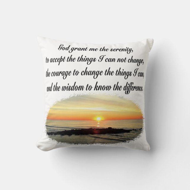 SERENITY PRAYER SUNRISE PHOTO DESIGN CUSHION (Front)