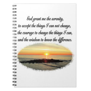 SERENITY PRAYER SUNRISE PHOTO DESIGN SPIRAL NOTEBOOK