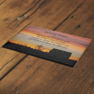 Serenity Prayer Sunset Silhouette Landscape Cutting Board