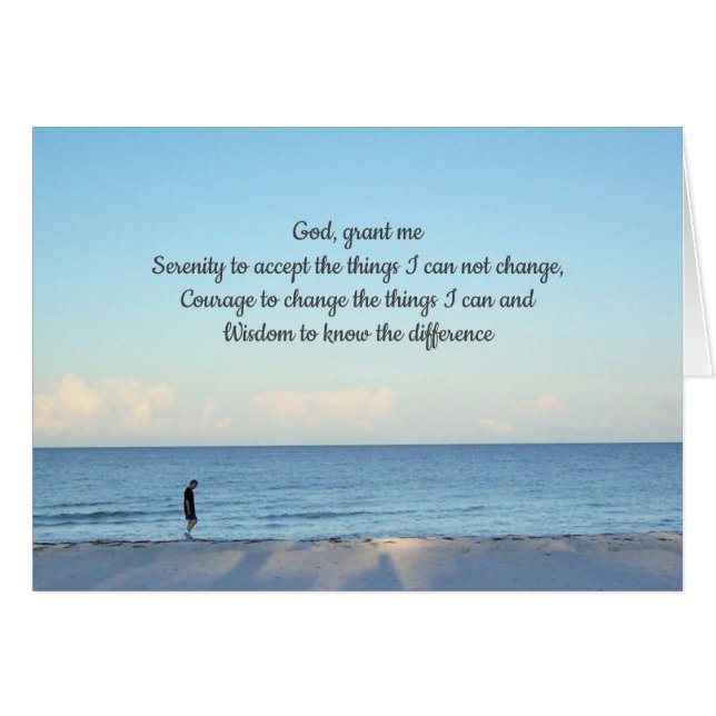 Serenity Prayer Sympathy Card (Front Horizontal)