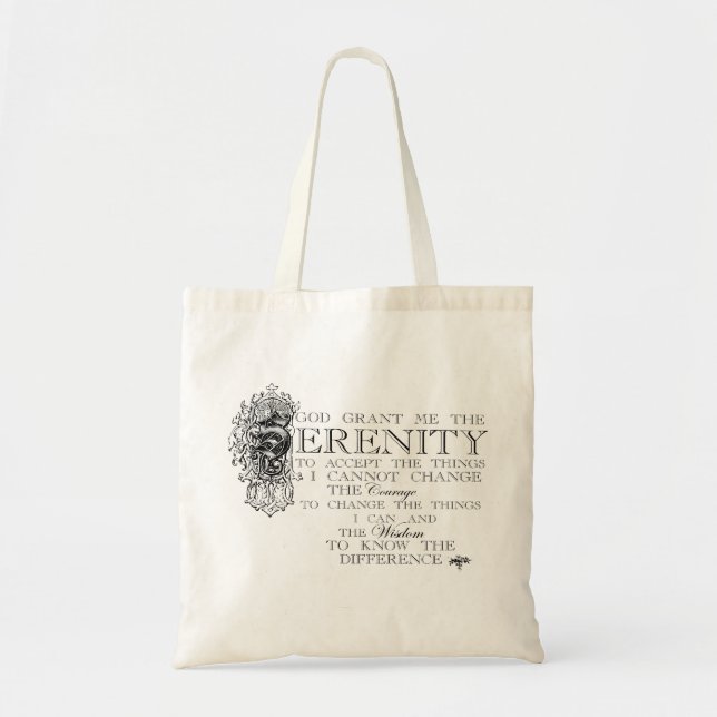 Serenity Prayer Tote Bag (Front)