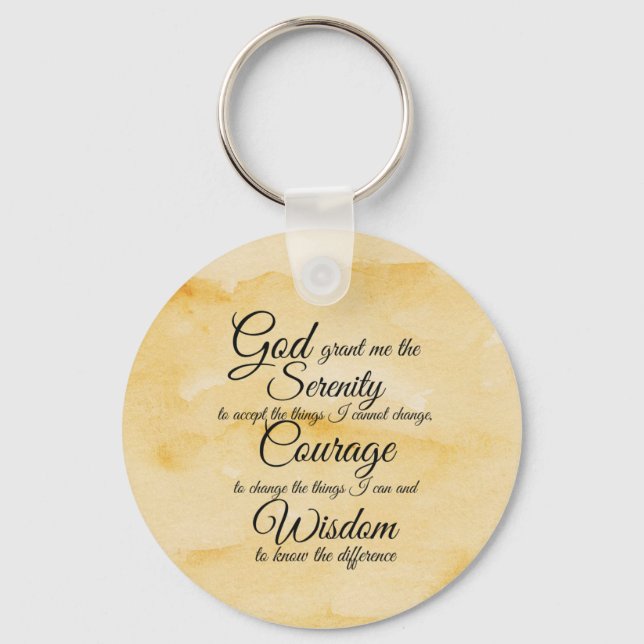 Serenity Prayer two designs Key Ring (Front)