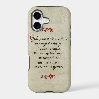 Serenity Prayer-Vintage Style+Burgundy Accents