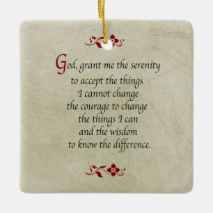 Serenity Prayer/Vintage Style/Double sided Ceramic Tree Decoration