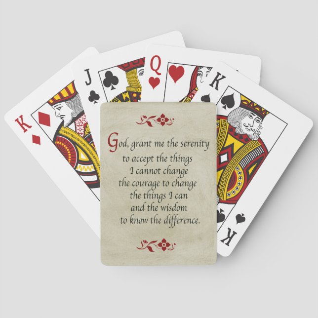 Serenity Prayer/Vintage Style Playing Cards (Back)