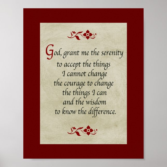 Serenity Prayer/Vintage Style Poster (Front)