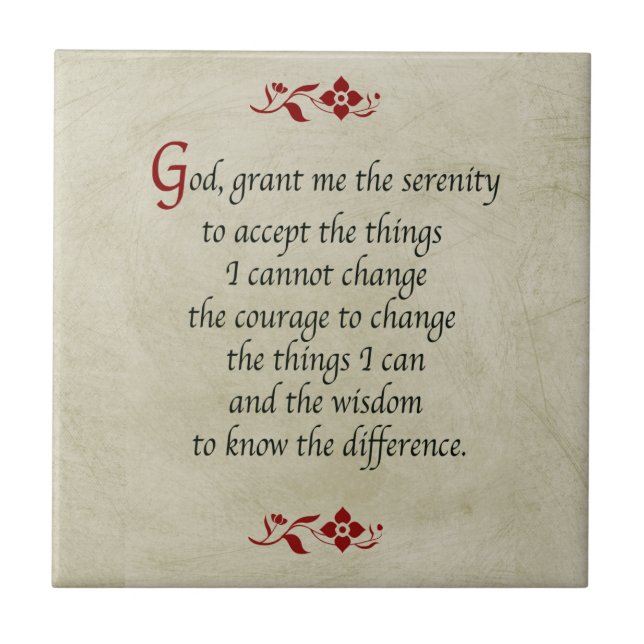 Serenity Prayer/Vintage Style Tile (Front)