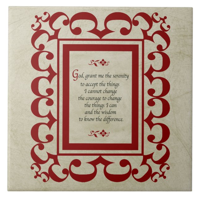 Serenity Prayer/Vintage Style Tile (Front)