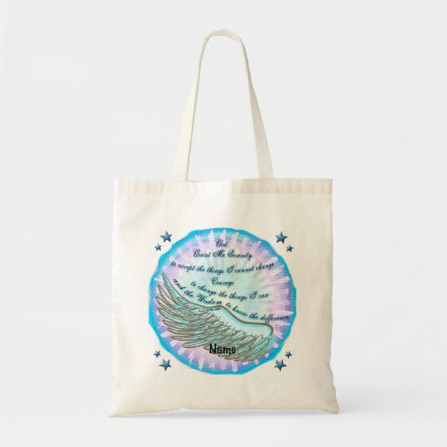 Serenity Prayer Violet Wing  Tote Bag (Front)