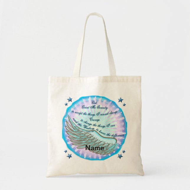 Serenity Prayer Violet Wing  tote bag (Front)