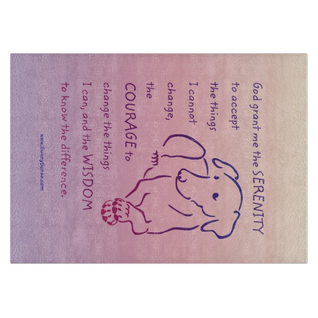 Serenity Prayer w/Dog Cutting Board (Front)
