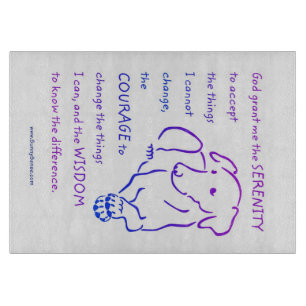 Serenity Prayer w/Dog Cutting Board