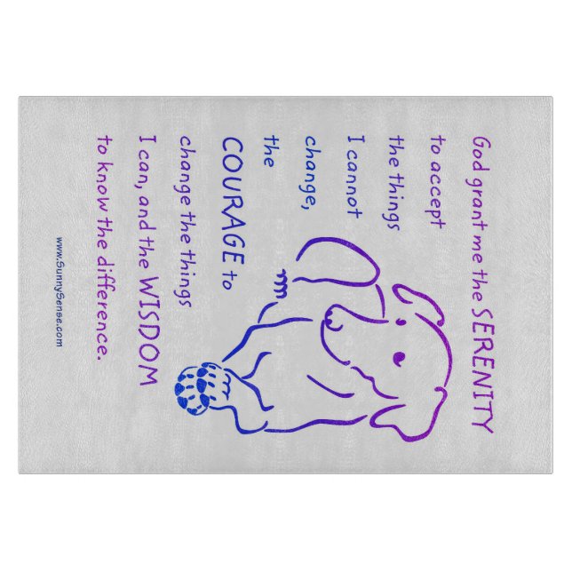 Serenity Prayer w/Dog Cutting Board (Front)