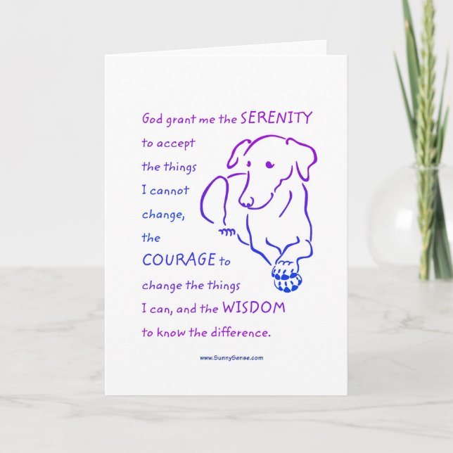 Serenity Prayer w/Dog greeting cards (Front)
