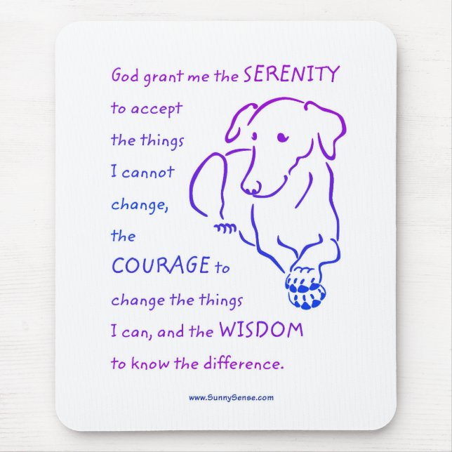 Serenity Prayer w/Dog Mouse Pad (Front)