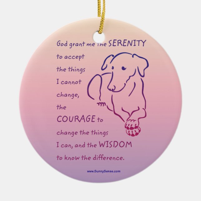 Serenity Prayer w/Dog ornaments (Front)