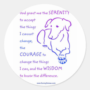 Serenity Prayer w/Dog stickers