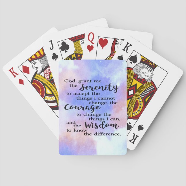 Serenity Prayer Watercolor Playing Cards (Back)