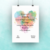Serenity Prayer Watercolor Poster